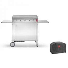 pack Plancha CHEF 80 Lisse + Housse + Chariot fermé  face