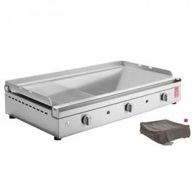 pack Plancha CHEF 80 Lisse Rainurée + Housse face