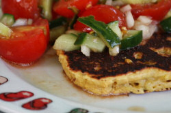 recette Blinis au maïs, salsa de tomates