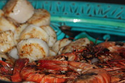 Recette Parillada de St Jacques, saumon et Gambas